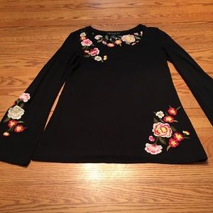 INC Floral Tunic Bell Shaped sleeves